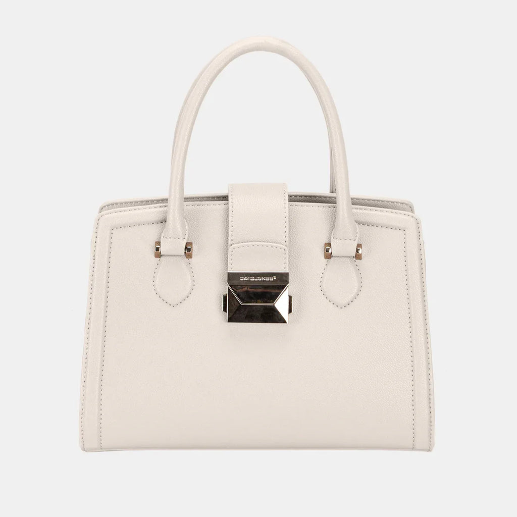 David Jones PU Leather Handbag Creamy White One Size Trendsi David Jones PU Leather Handbag