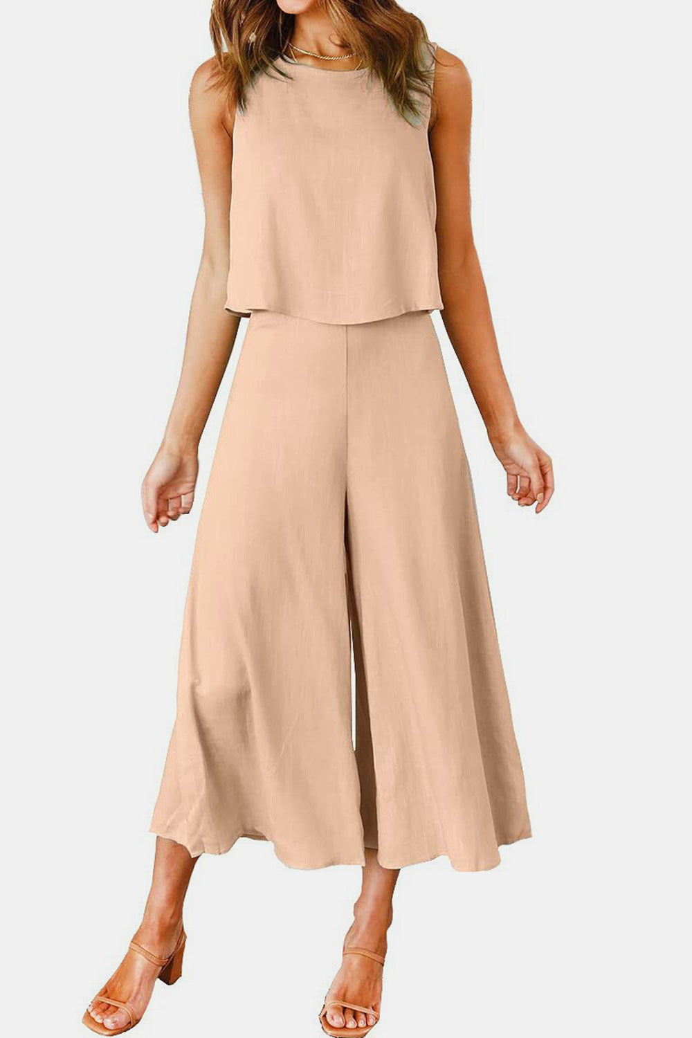 Tan Culottes Outfit