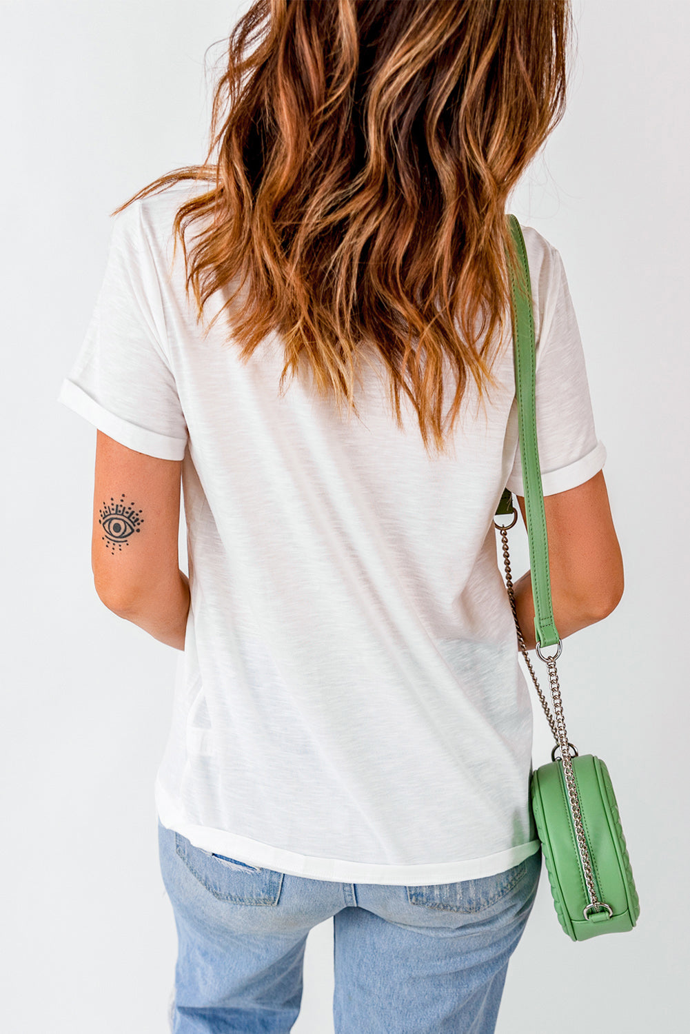 White LONG LIVE Cowboys Western Graphic Loose Tee