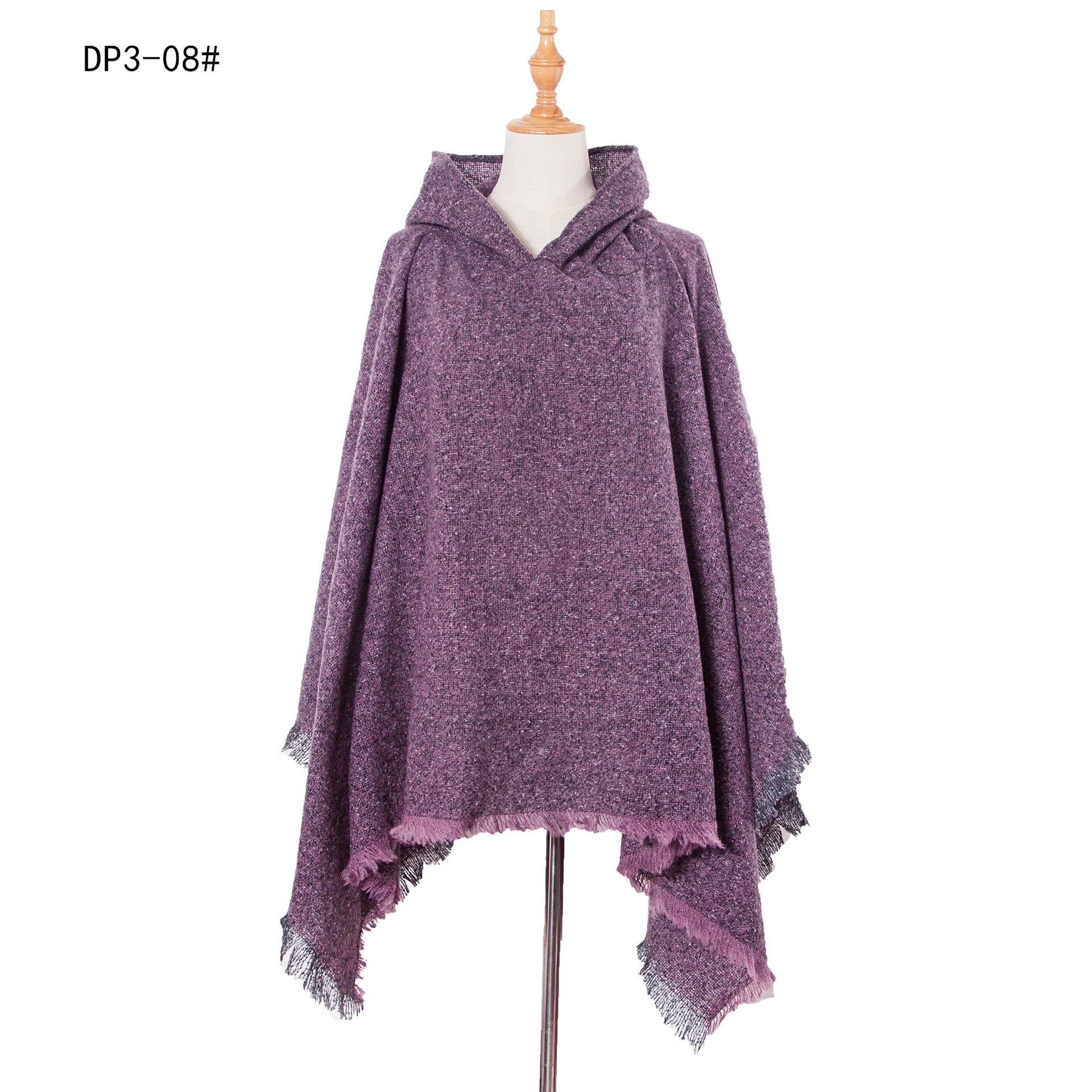 Plaid Hooded Poncho - Bazaare Mart