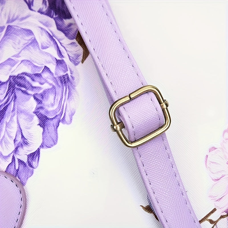 Floral Print Satchel Crossbody Handbag