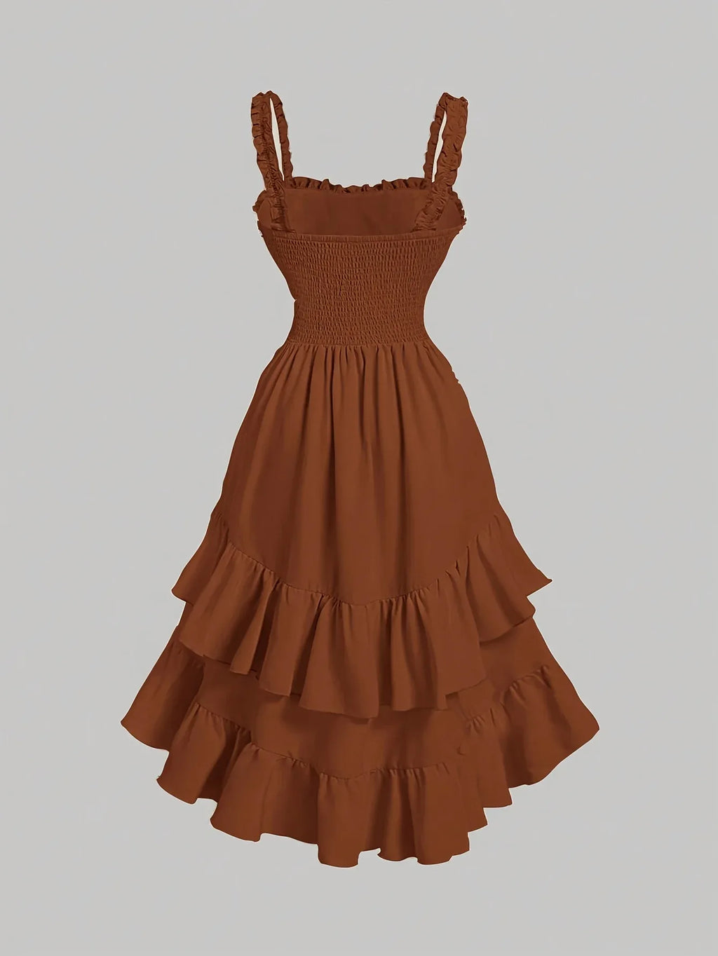 Romantic Multi-Layer Vintage Ruffled Hem Dress Bazaare Mart Ruffled Sleeveless Dress