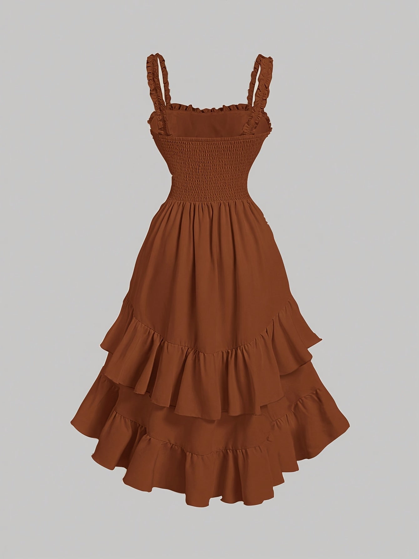 Romantic Multi-Layer Vintage Ruffled Hem Dress