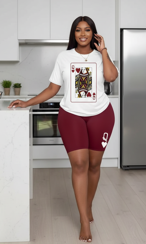 Queen of Hearts Shorts Set Bazaare Mart Queen of Hearts Short Set