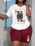 Queen of Hearts Shorts Set Multicolour Bazaare Mart Queen of Hearts Short Set