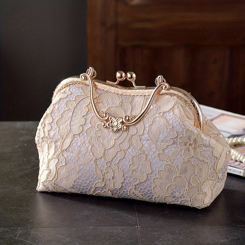 Small Floral Lace Clutch Bag
