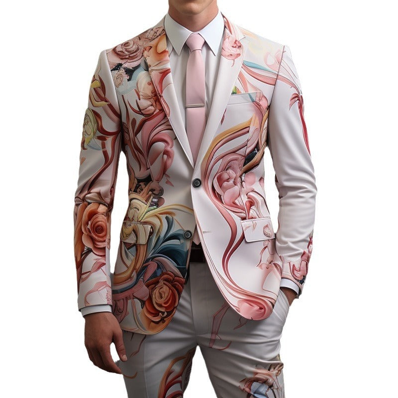 Men's 3D Digital Print Suit