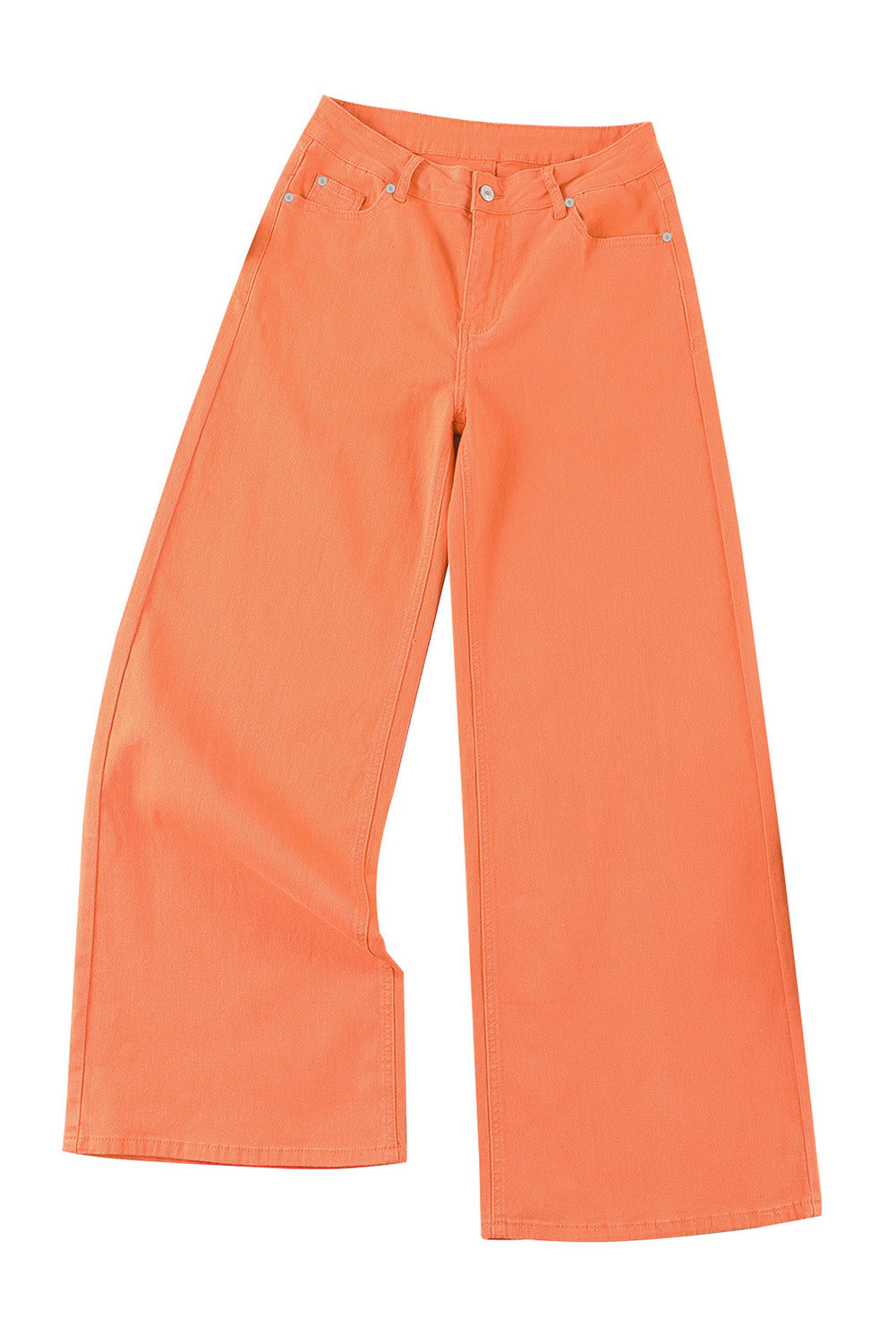 Orange High Waist Wide Leg Jeans