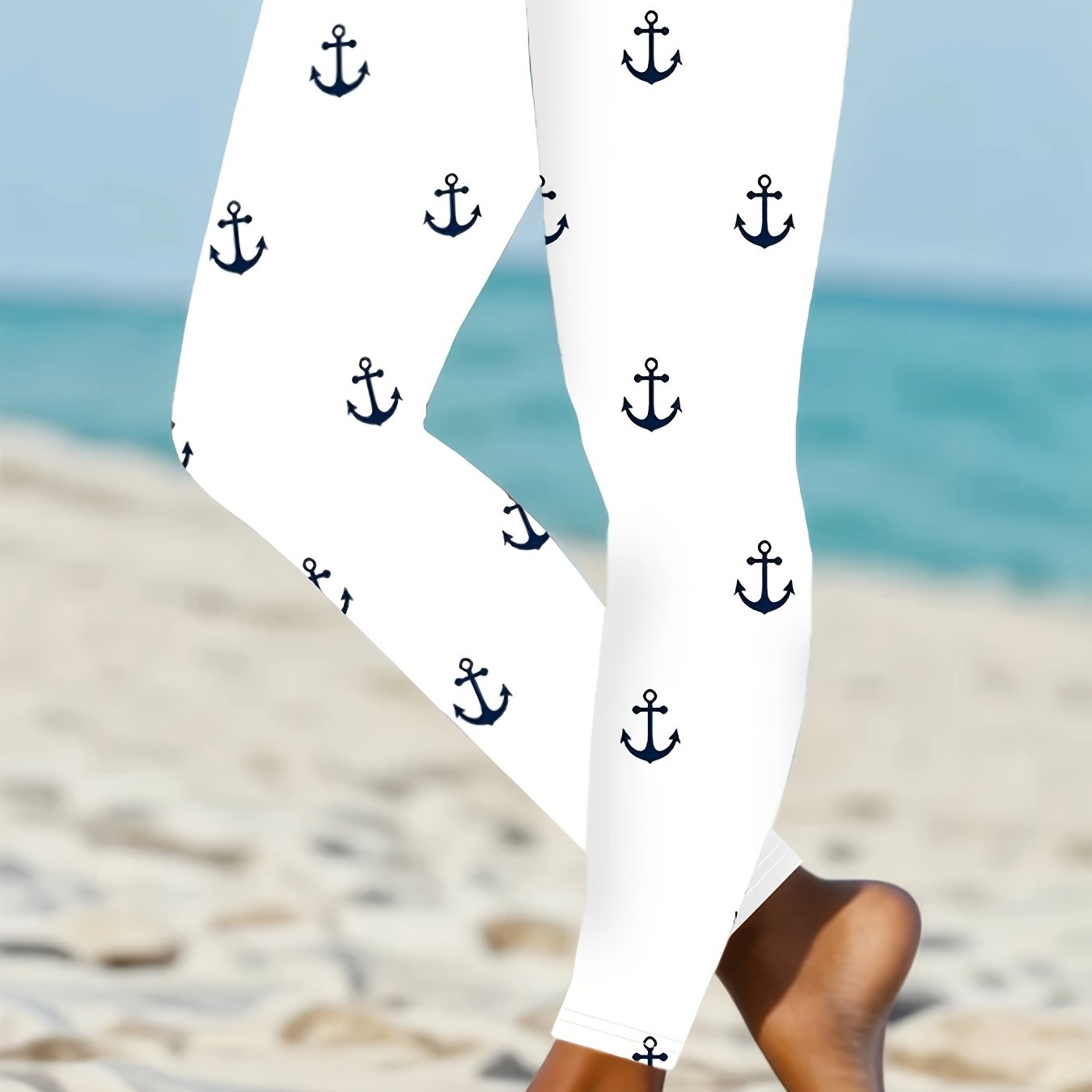 Nautical Anchor Print Leggings