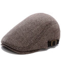 Men's Wool Berets Coffee grid adjustable Bazaare Mart Men's Wool Caps