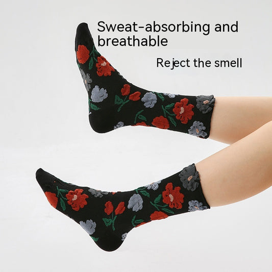 Women's Vintage Combed Cotton Warm Mid-calf Length Socks