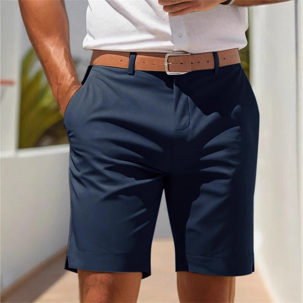 Men's Classic Chino Dress Shorts Dark Blue CJ Dropshipping Men's Shorts