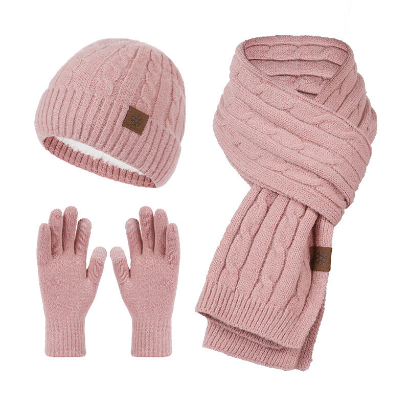 Men's Alpaca Winter Scarf Hat Gloves Set