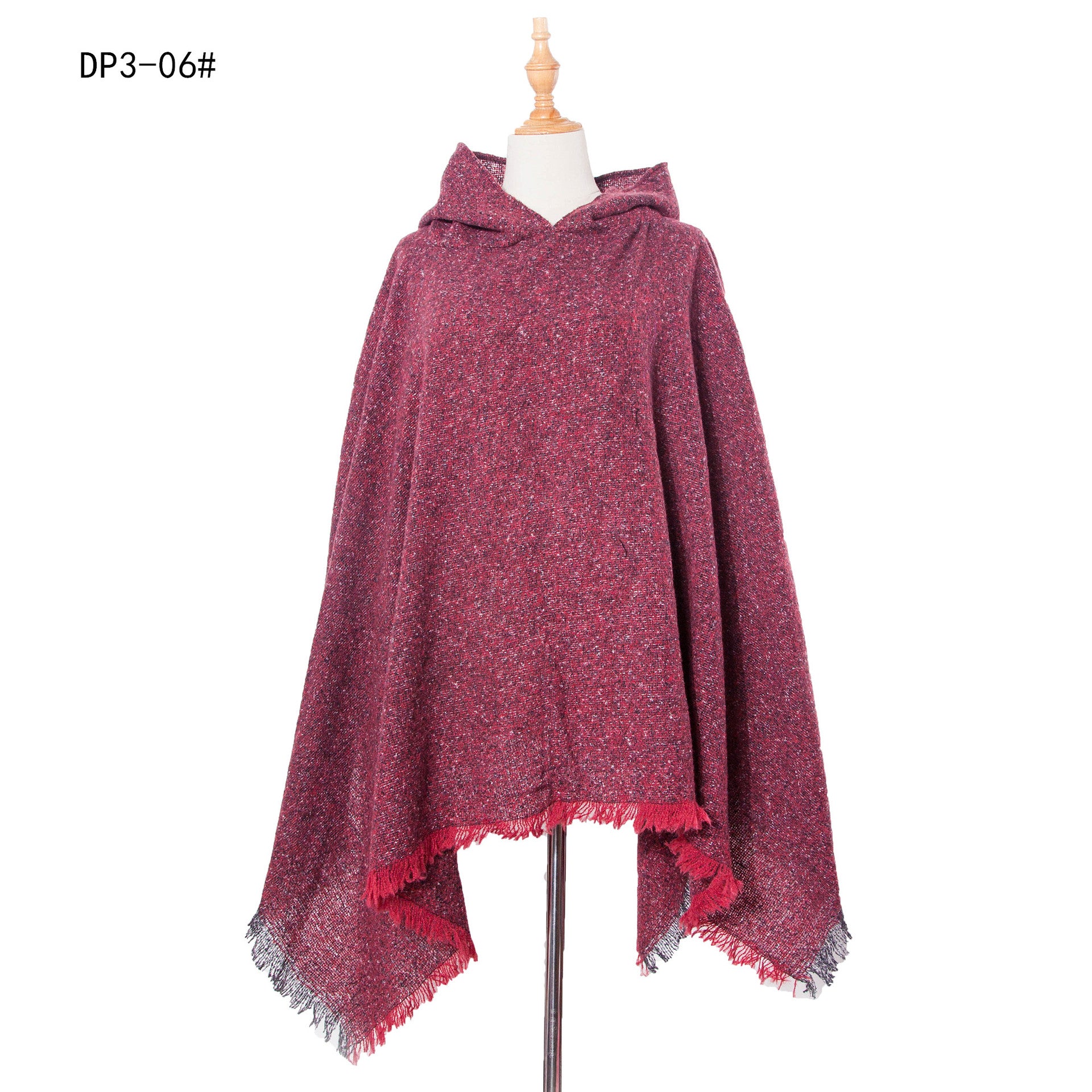 Plaid Hooded Poncho - Bazaare Mart