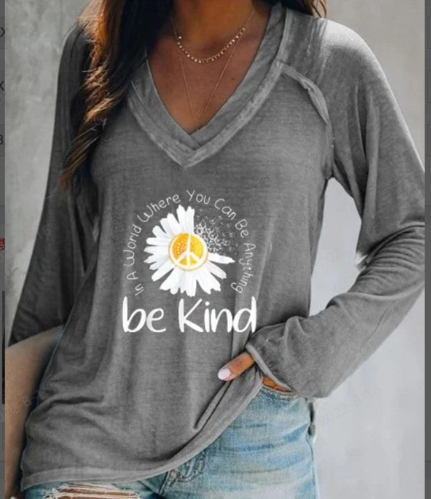 Gray Be Kind long sleeve t-Shirt