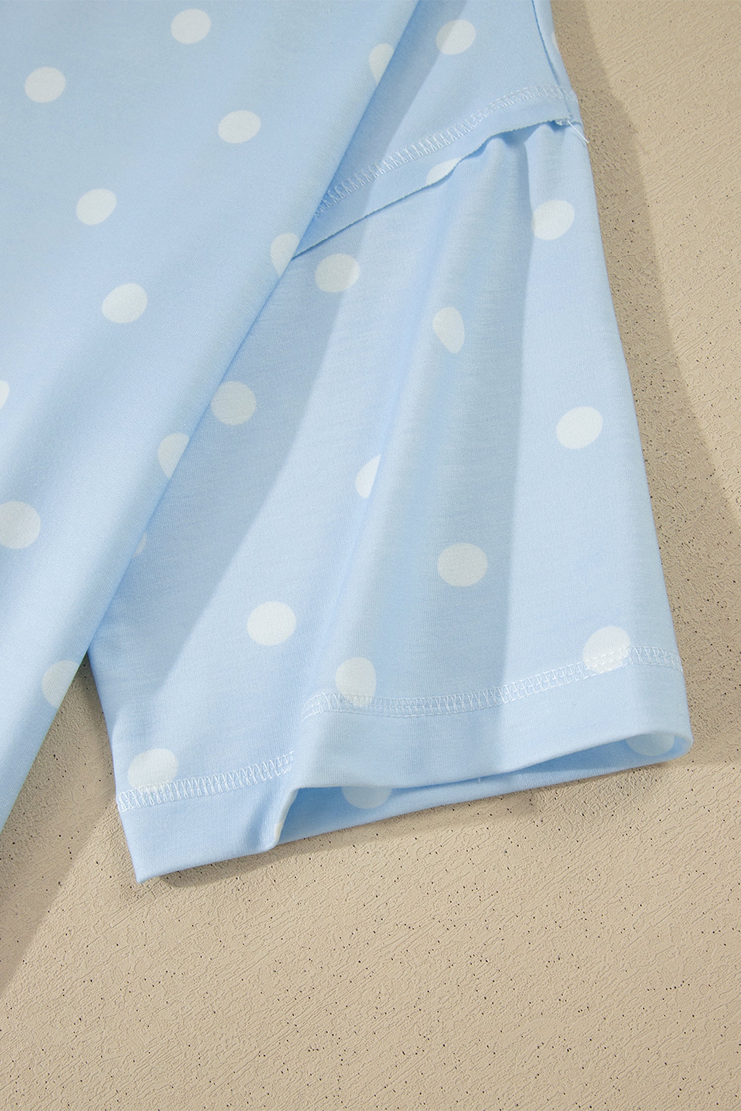 Women’s Polka Dot Shorts Set – Exposed Seam Tee & Drawstring Shorts Outfit Dear-Lover Dropshipping Two Piece Sets/Short Sets