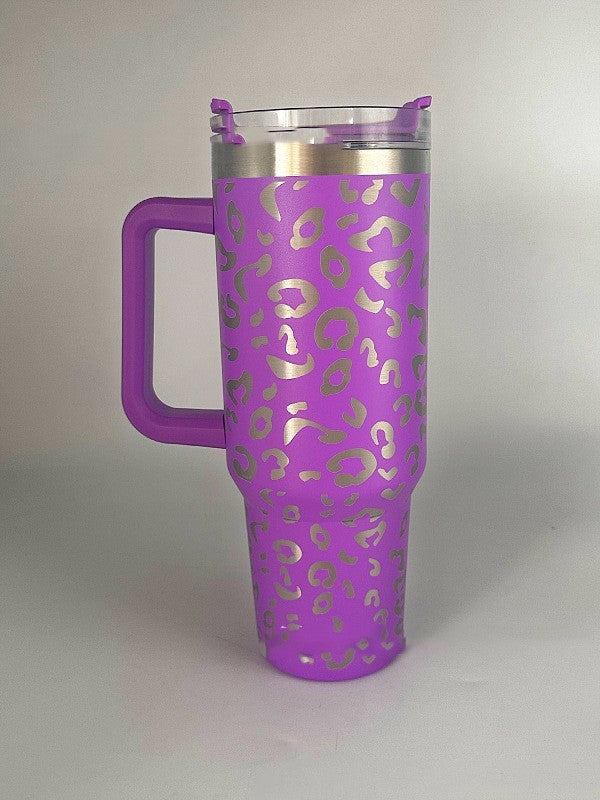 Insulated Stainless Steel 40oz Leopard Cup