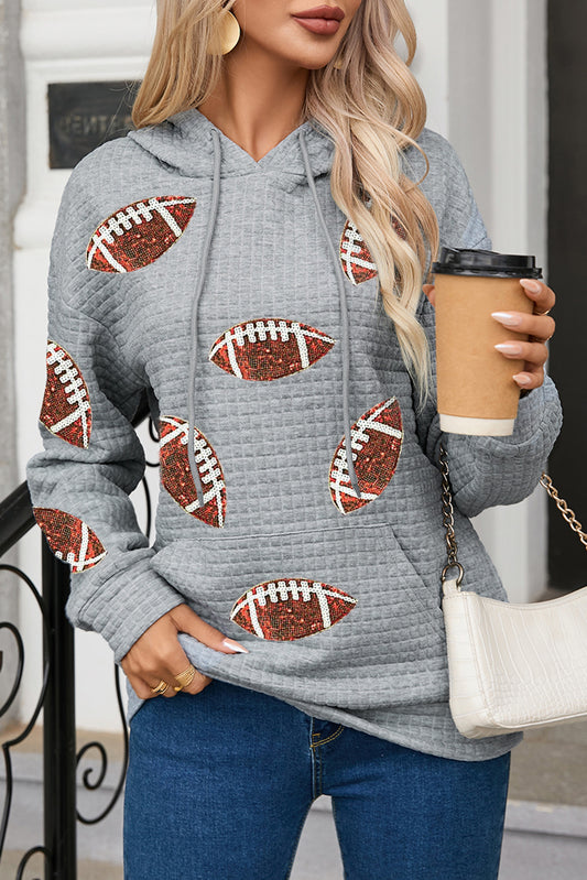 Grey Football Hoodie