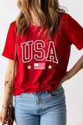USA American Flag Crewneck T Shirt Red Bazarre Mart USA American Flag Crewneck T Shirt