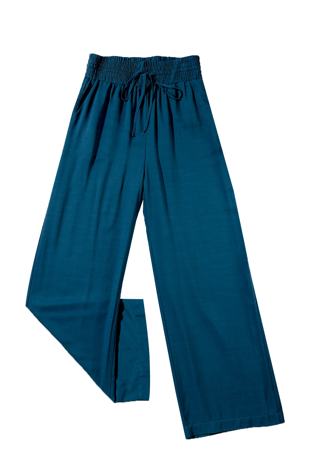 Drawstring Elastic Waist Casual Wide Leg Pants