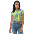 Green Daisy Crop Tee Bazaare Mart Cropped Tee