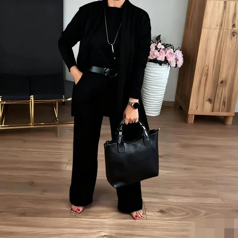 Autumn 3pc Long Sleeve Belted Pants Set Bazaare Mart 3pc. Pants Set