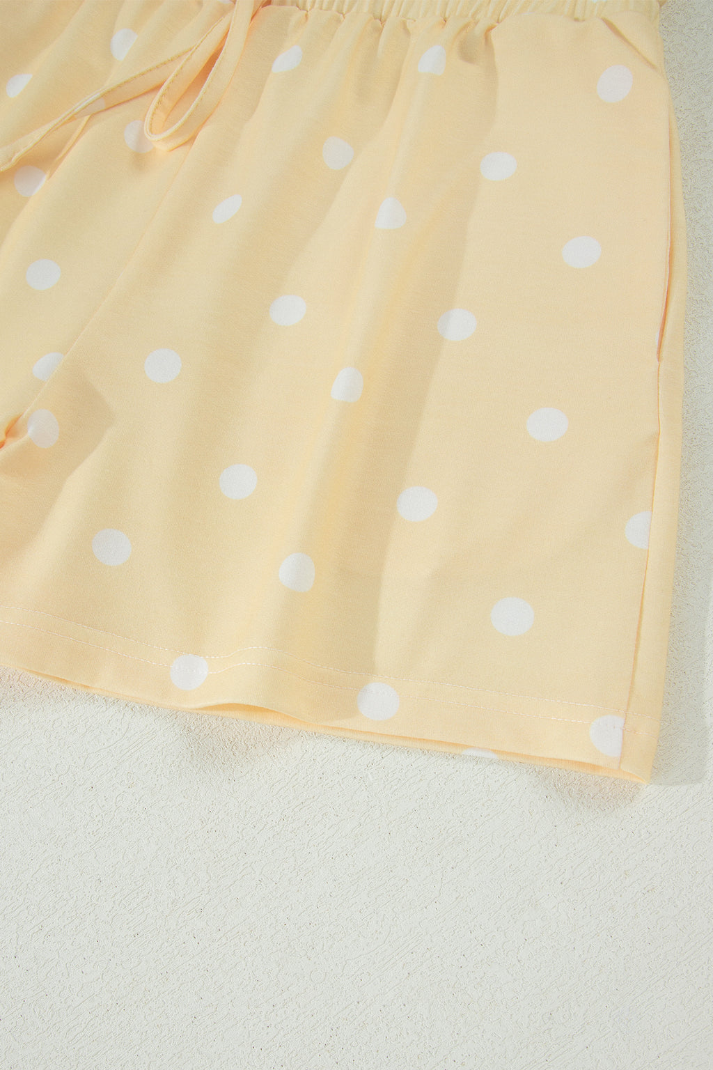Women’s Polka Dot Shorts Set – Exposed Seam Tee & Drawstring Shorts Outfit Dear-Lover Dropshipping Two Piece Sets/Short Sets
