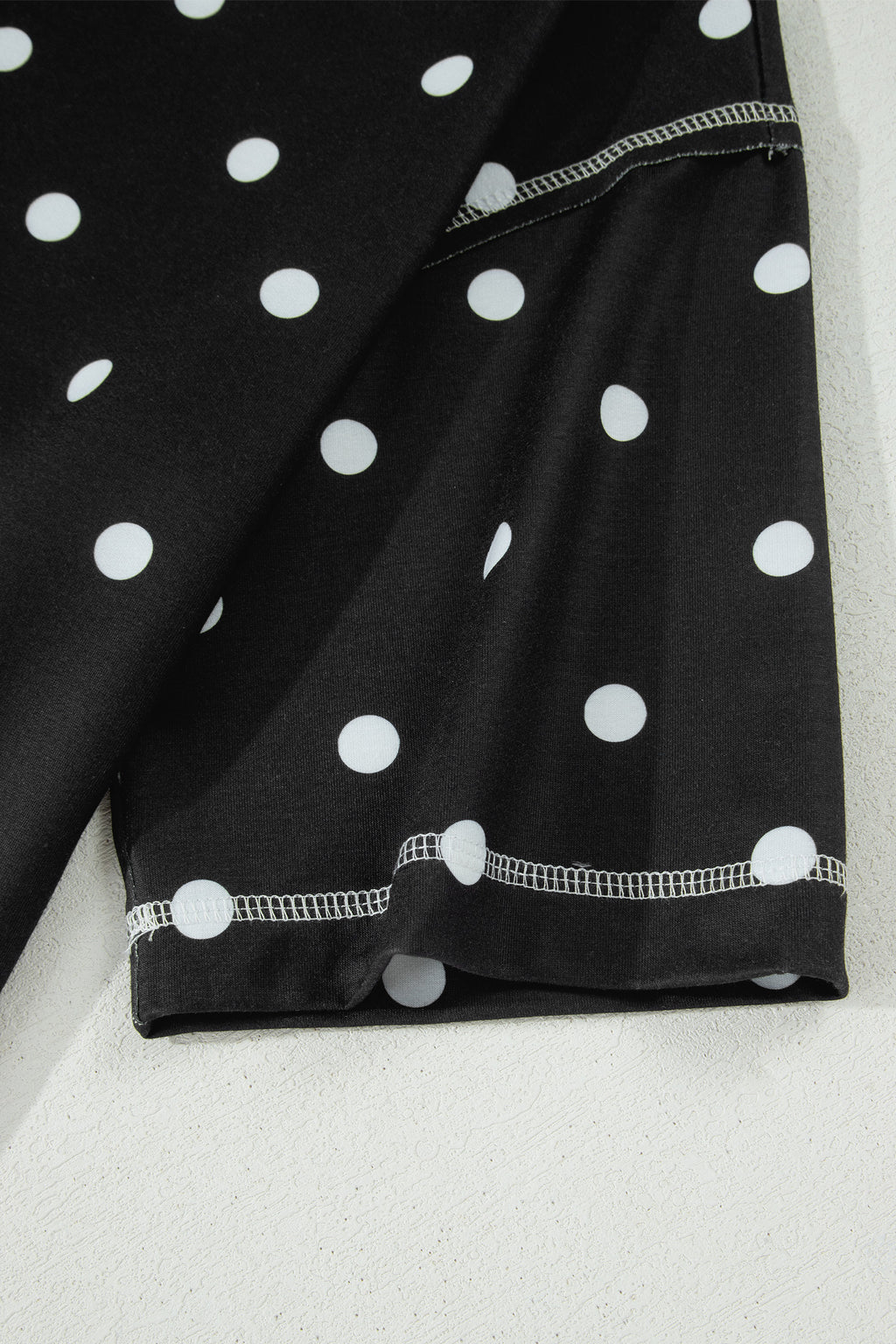 Women’s Polka Dot Shorts Set – Exposed Seam Tee & Drawstring Shorts Outfit Dear-Lover Dropshipping Two Piece Sets/Short Sets