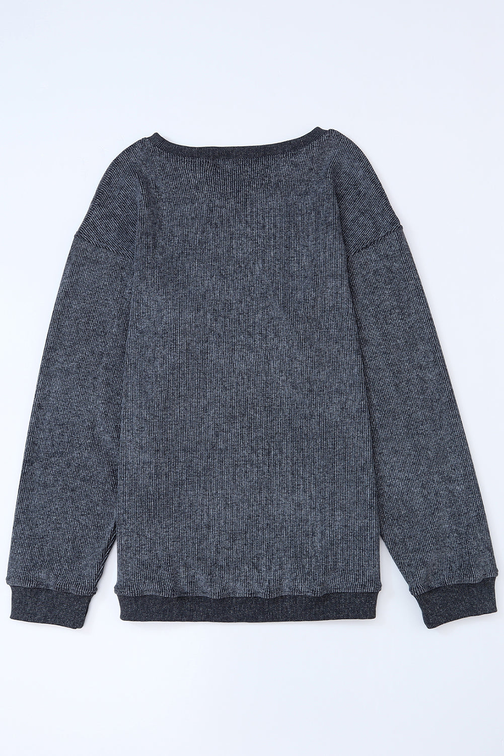 Plain Corded Crew Neck Sweatshirt