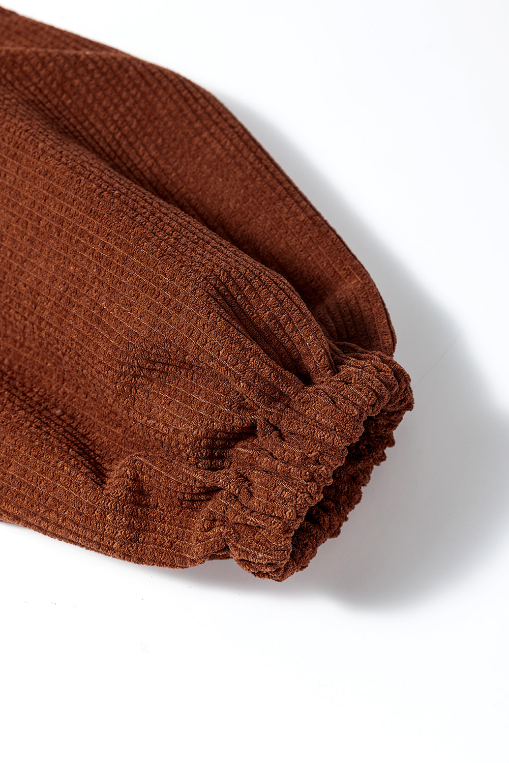 Coffee Corduroy Puff Sleeve Shacket
