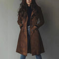 Dark Brown Suede Trench Coat Dark Brown Bazarre Mart Brown Suede Trench Coat
