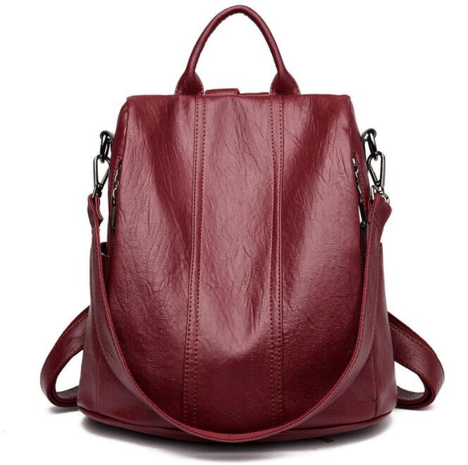 Leather Anti-theft Multifunctional Backpack