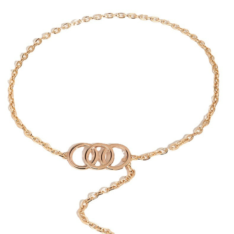 Atmospheric Metal Pendant Chain Belt