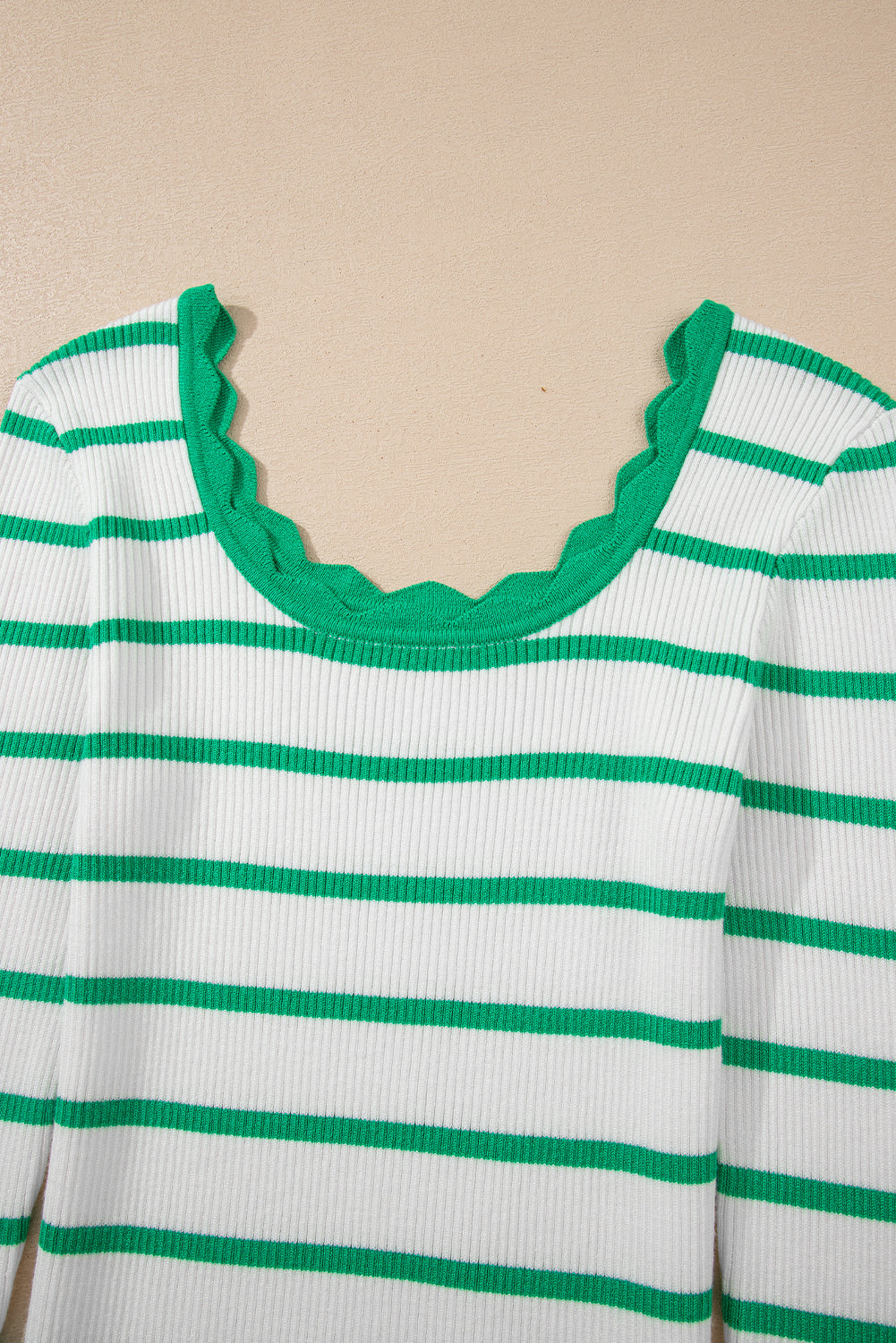 Green Striped Pull Over Sweater