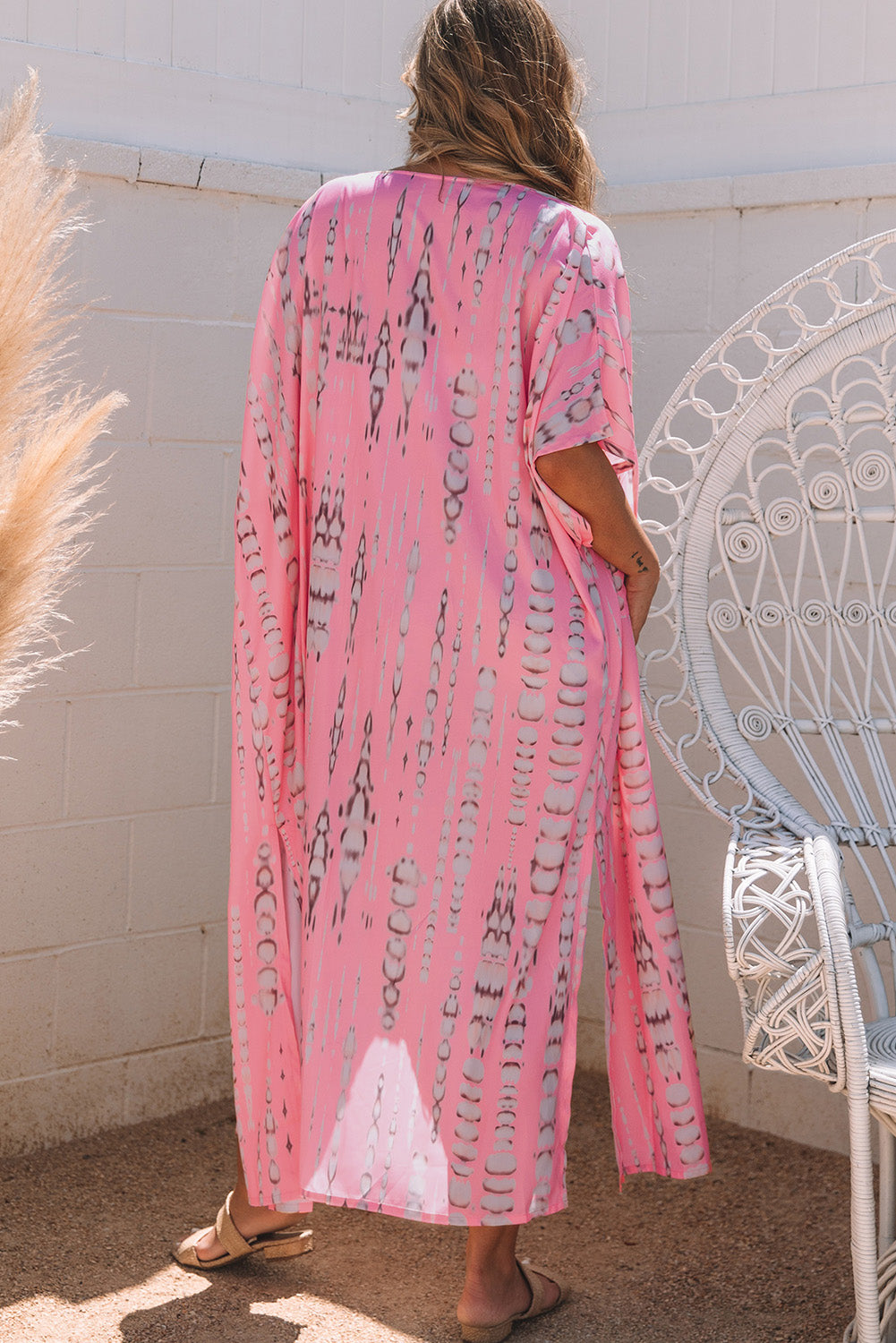 Pink Bohemian Tie Dye Kimono
