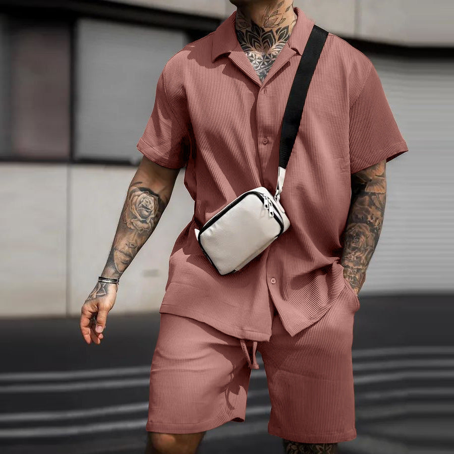 Men’s Casual Comfort Polo & Shorts Set CJ Dropshipping Mens Polo Shorts Set