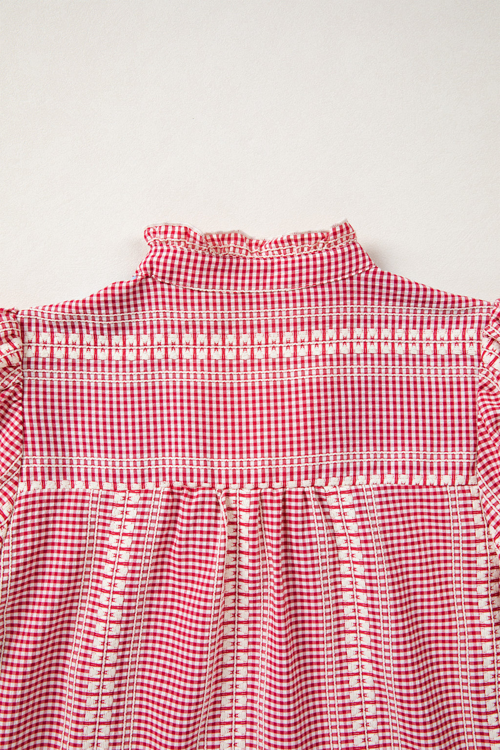 Western Horse Embroidered Gingham Blouse – Puff Sleeve Rustic Summer Top Dear-Lover Dropshipping Tops/Blouses & Shirts