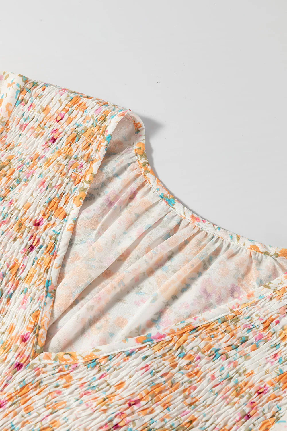 Yellow Boho Floral V Neck Ruffled Empire Waist Long Sleeve Mini Dress Bazaare Mart Dresses/Floral Dresses