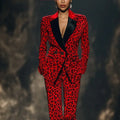 Red Leopard Pants Suit Red Bazaare Mart Red Leopard Pantsuit