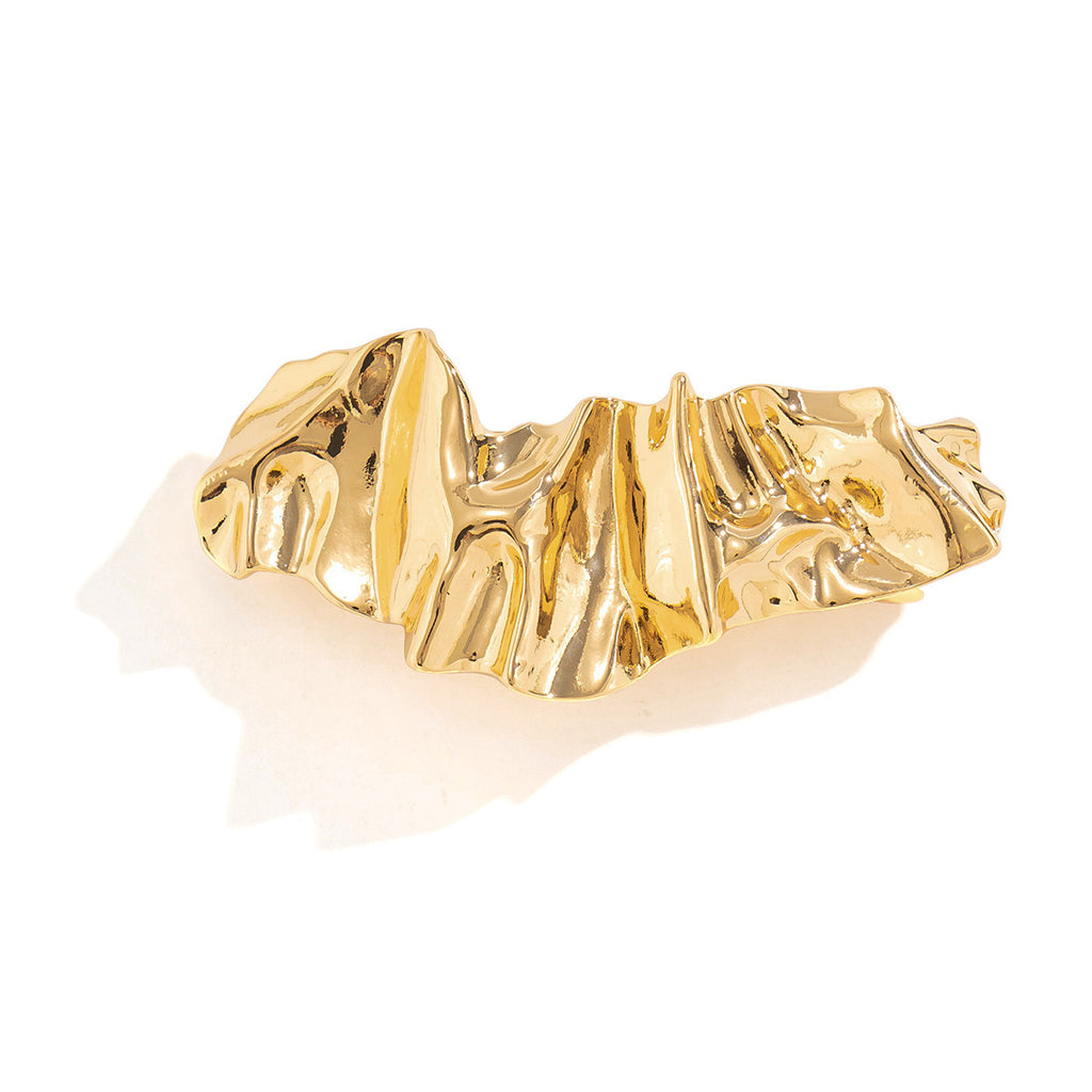 Irregular Pleated Rectangle Barrettes