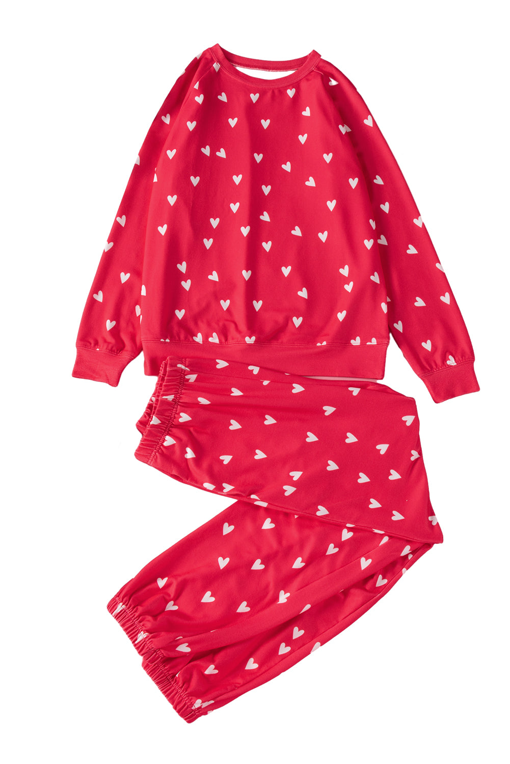 Red Heart Print PJ Set