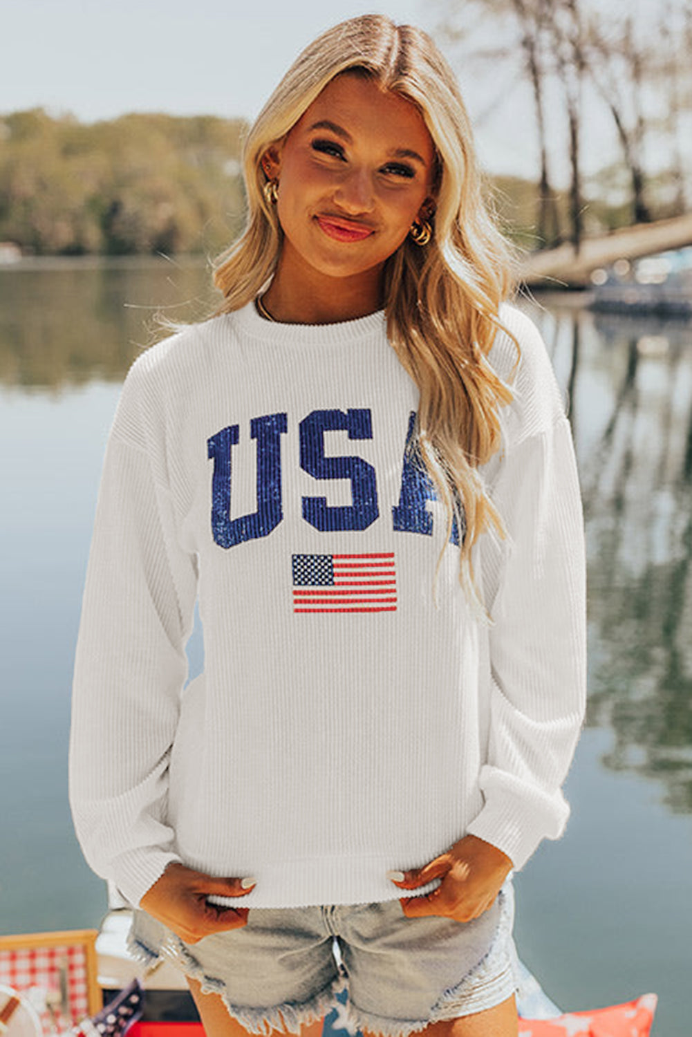 White USA Sweatshirt