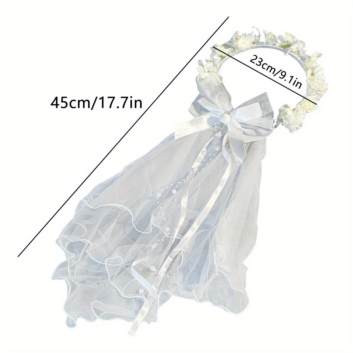 Short Floral Wedding Veil