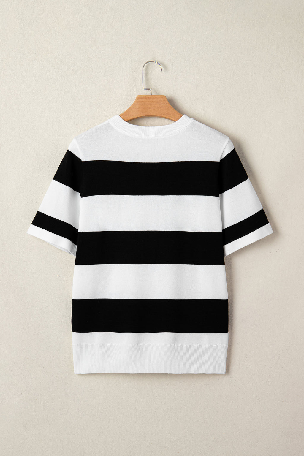 Striped Knitted T shirt Shewin Short Sleeve Sweaters