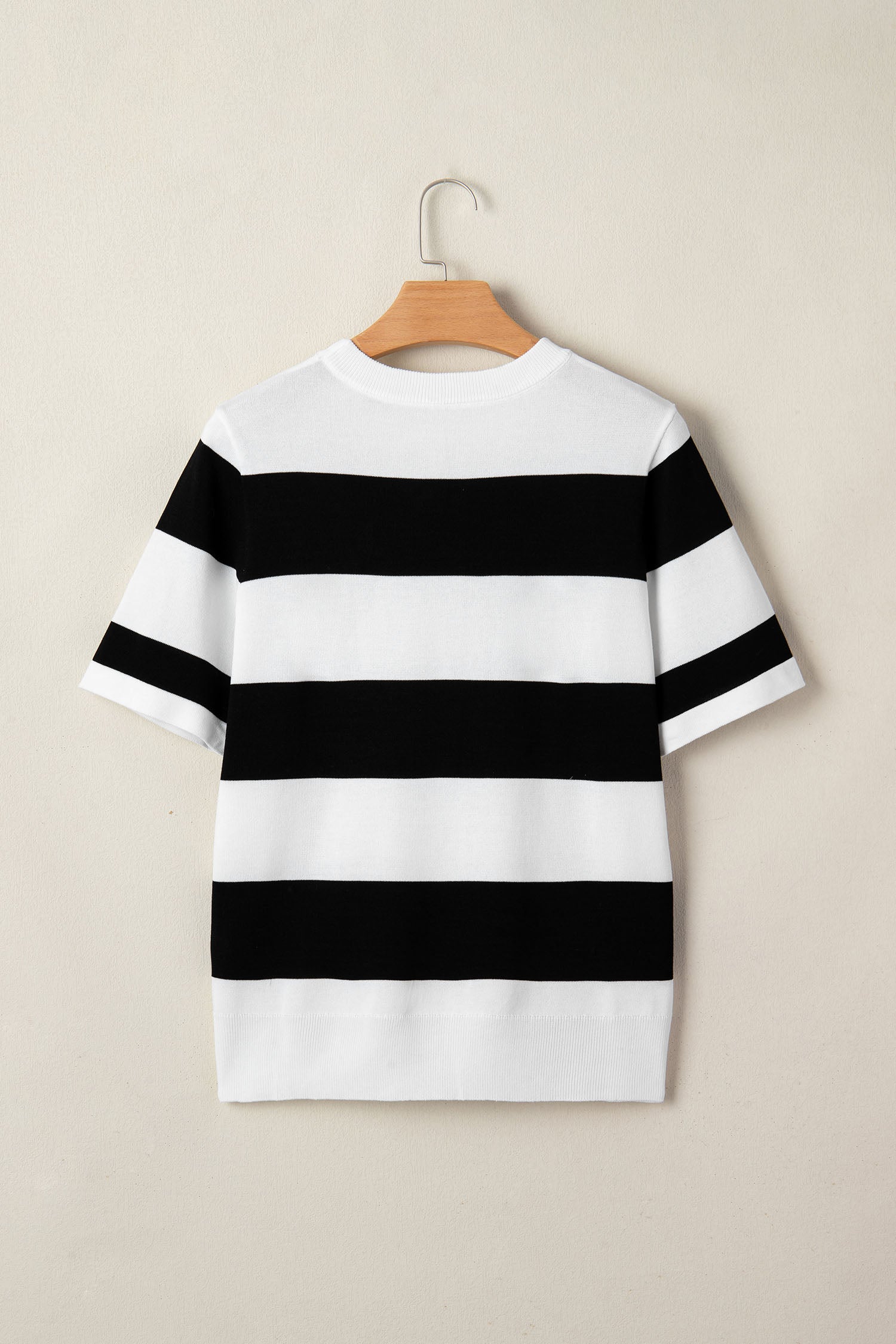Striped Knitted T shirt Shewin Short Sleeve Sweaters