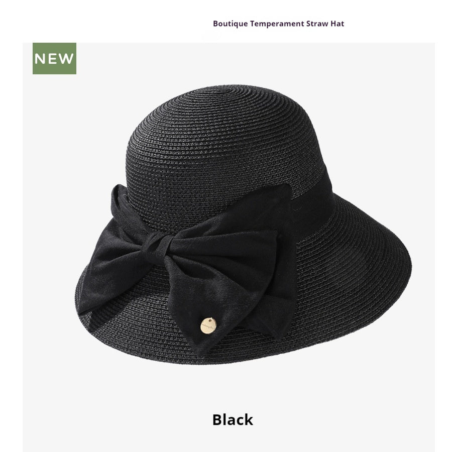 Woven Big Bow Summer Hat