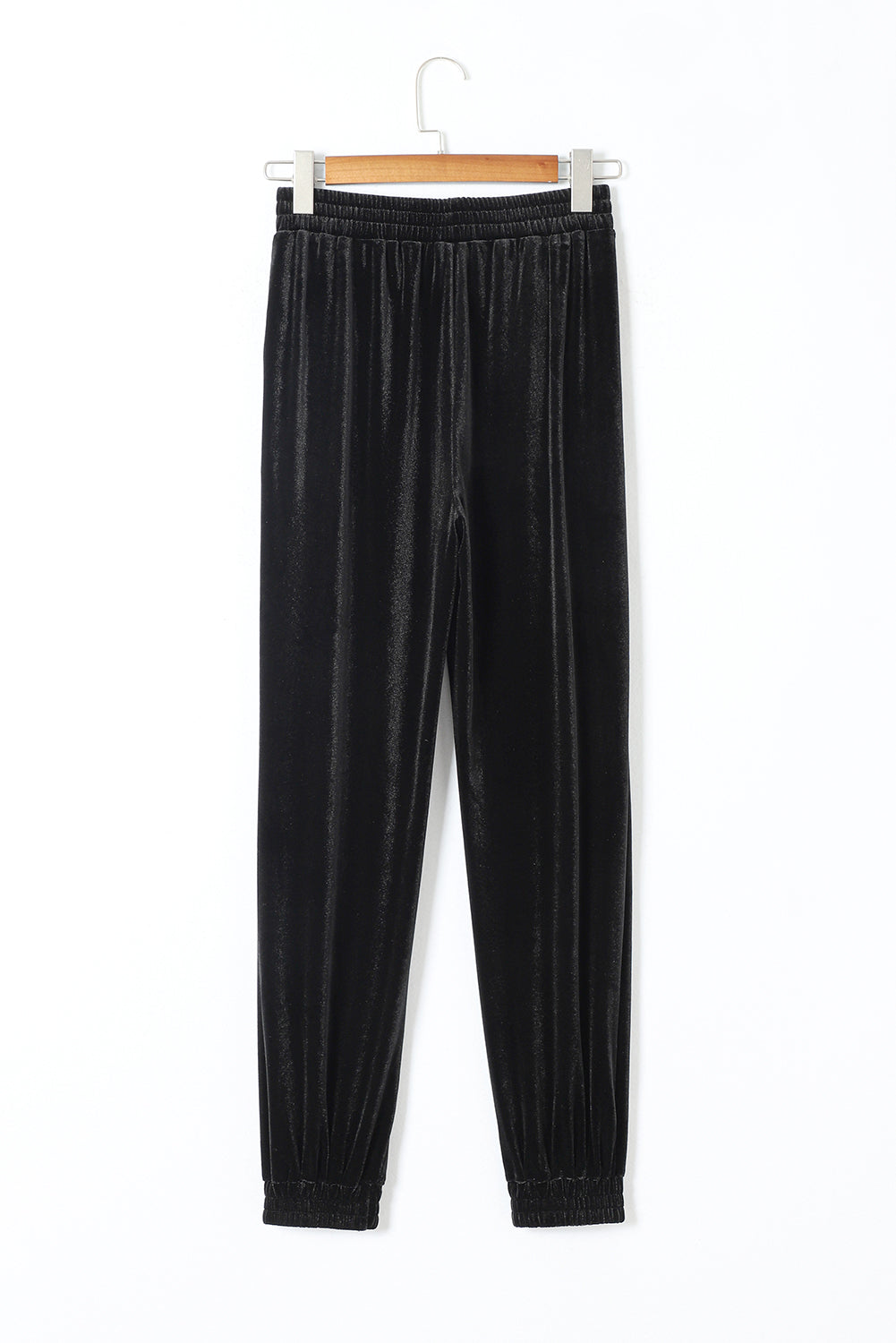 Black Velvet Joggers with Pockets