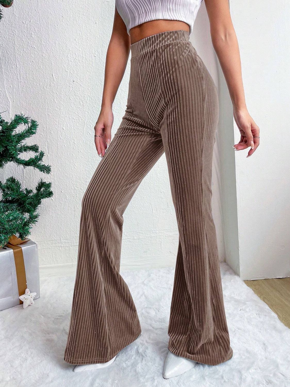 High Waist Corduroy Flare Pants
