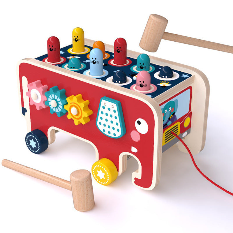 Montessori Toddlers Wooden Pounding Bench