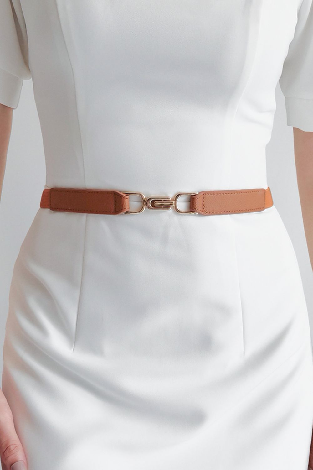 Gold Buckle Elastic Belt